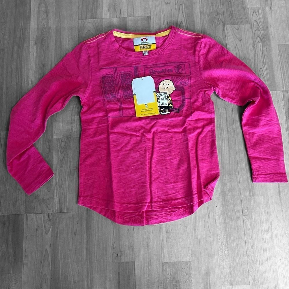 Appaman Pink Girls Peanuts Long Sleeve Shirt Lucy Charlie Brown NWT Size 8
